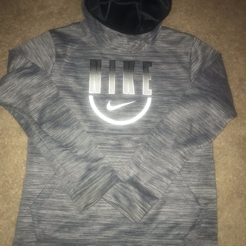 BOYS GRAY NIKE PULLOVER HOODIE YOUTH MED
